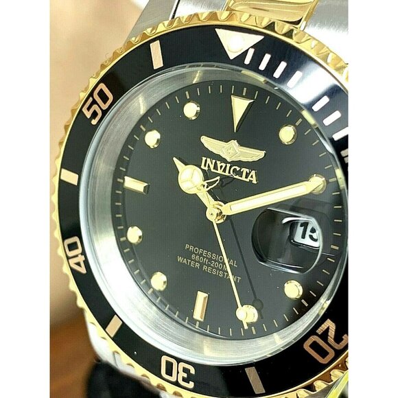 Invicta Mens Watch 26973 Pro Diver Black Dial 2-Tone Stainless Steel Quartz 40mm - Picture 1 of 13